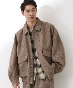THE SHOP TK / ザ ショップ ティーケー レザーブルゾン・ジャケット | ツイードフライトビッグブルゾン 【洗濯機OK／セットアップ可】