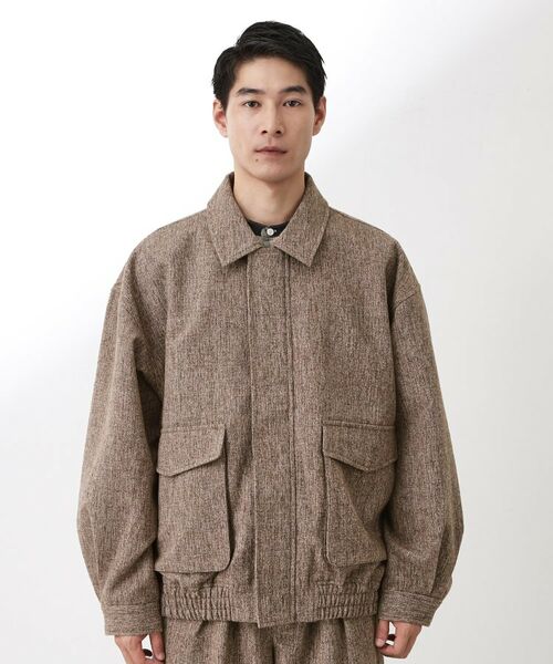 THE SHOP TK / ザ ショップ ティーケー レザーブルゾン・ジャケット | ツイードフライトビッグブルゾン 【洗濯機OK／セットアップ可】 | 詳細16