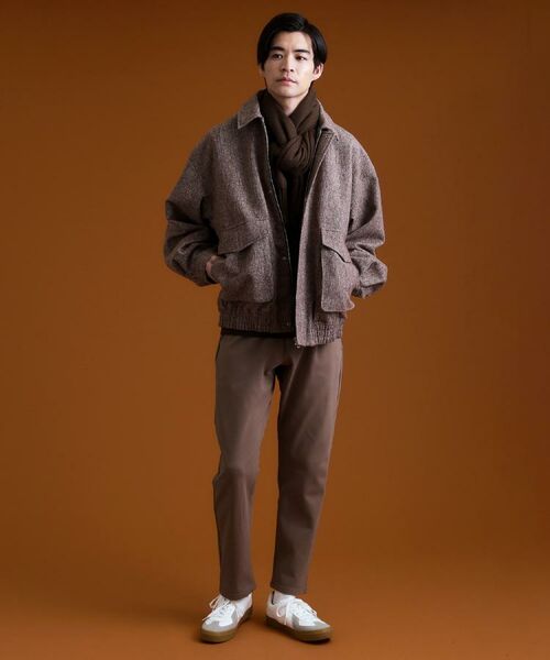 THE SHOP TK / ザ ショップ ティーケー レザーブルゾン・ジャケット | ツイードフライトビッグブルゾン 【洗濯機OK／セットアップ可】 | 詳細2