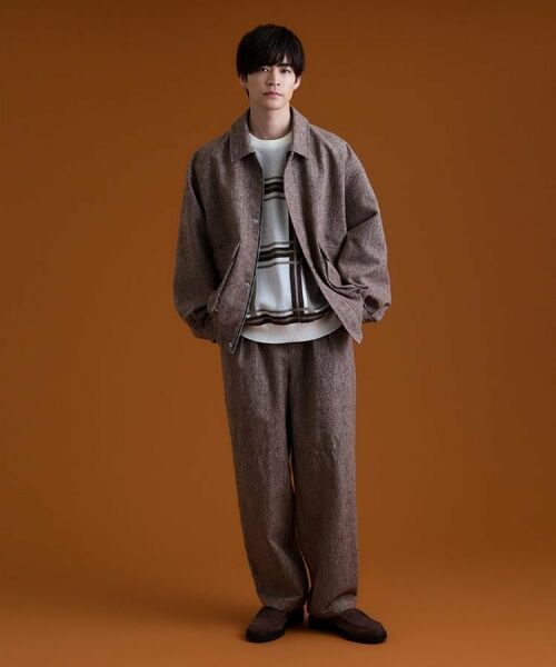 THE SHOP TK / ザ ショップ ティーケー レザーブルゾン・ジャケット | ツイードフライトビッグブルゾン 【洗濯機OK／セットアップ可】 | 詳細5