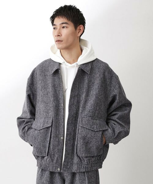 THE SHOP TK / ザ ショップ ティーケー レザーブルゾン・ジャケット | ツイードフライトビッグブルゾン 【洗濯機OK／セットアップ可】 | 詳細7