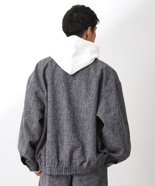 THE SHOP TK / ザ ショップ ティーケー レザーブルゾン・ジャケット | ツイードフライトビッグブルゾン 【洗濯機OK／セットアップ可】 | 詳細8