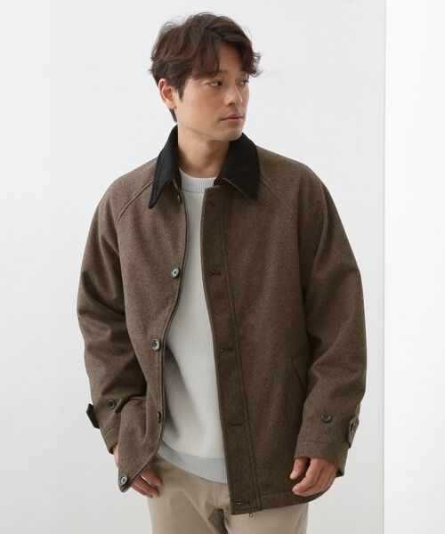 THE SHOP TK / ザ ショップ ティーケー レザーブルゾン・ジャケット | 2通りの着こなしができる ウーリック デッキブルゾン | 詳細13