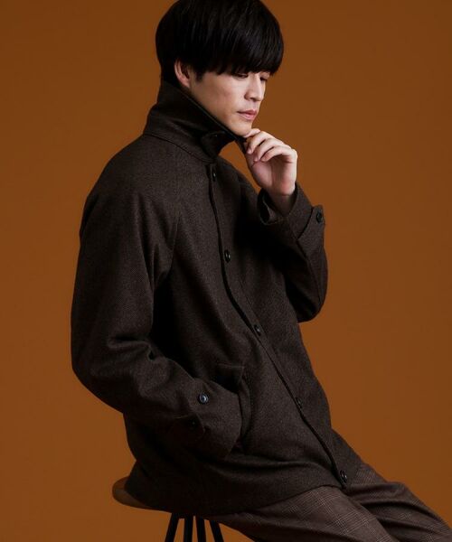 THE SHOP TK / ザ ショップ ティーケー レザーブルゾン・ジャケット | 2通りの着こなしができる ウーリック デッキブルゾン | 詳細7