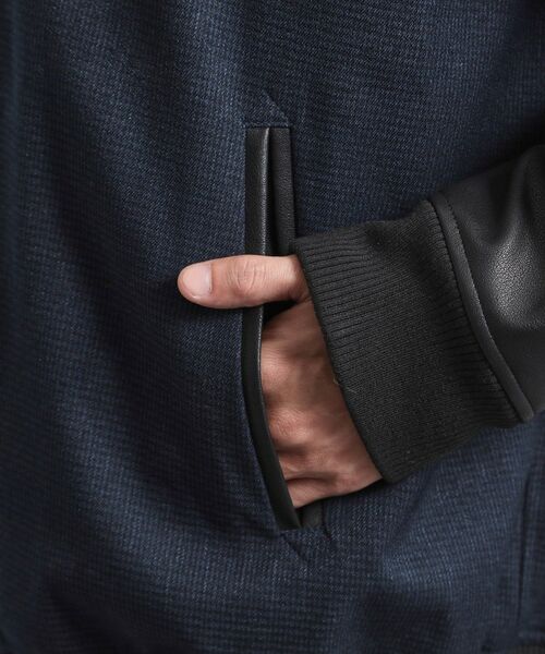 THE SHOP TK / ザ ショップ ティーケー レザーブルゾン・ジャケット | 【1ランク上の大人カジュアルに】異素材コンビ リブブルゾン | 詳細14