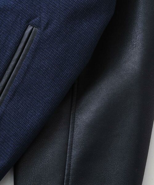THE SHOP TK / ザ ショップ ティーケー レザーブルゾン・ジャケット | 【1ランク上の大人カジュアルに】異素材コンビ リブブルゾン | 詳細19