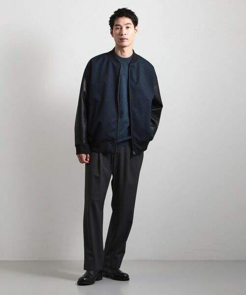 THE SHOP TK / ザ ショップ ティーケー レザーブルゾン・ジャケット | 【1ランク上の大人カジュアルに】異素材コンビ リブブルゾン | 詳細7