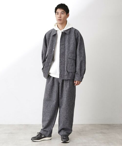 THE SHOP TK / ザ ショップ ティーケー パンツ | ツイードワイドパンツ 【洗濯機OK／セットアップ可】 | 詳細12