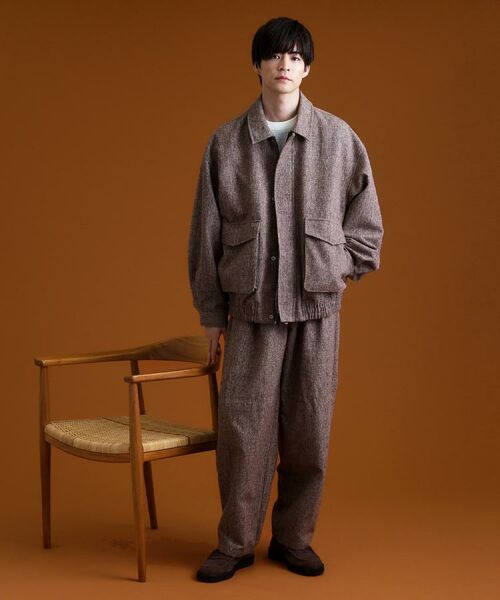 THE SHOP TK / ザ ショップ ティーケー パンツ | ツイードワイドパンツ 【洗濯機OK／セットアップ可】 | 詳細2