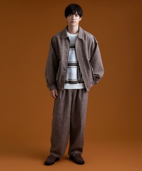 THE SHOP TK / ザ ショップ ティーケー パンツ | ツイードワイドパンツ 【洗濯機OK／セットアップ可】 | 詳細5