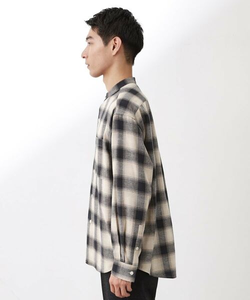 THE SHOP TK / ザ ショップ ティーケー シャツ・ブラウス | オンブレーチェックバンドカラーシャツ 【洗濯機OK】 | 詳細10