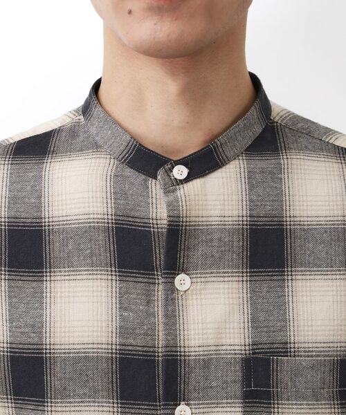 THE SHOP TK / ザ ショップ ティーケー シャツ・ブラウス | オンブレーチェックバンドカラーシャツ 【洗濯機OK】 | 詳細12