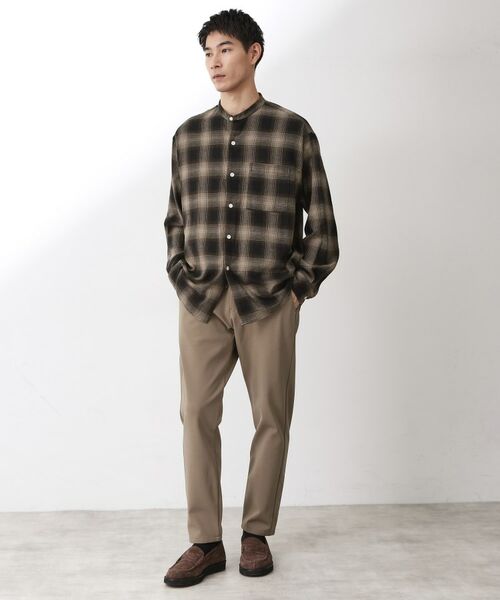 THE SHOP TK / ザ ショップ ティーケー シャツ・ブラウス | オンブレーチェックバンドカラーシャツ 【洗濯機OK】 | 詳細3