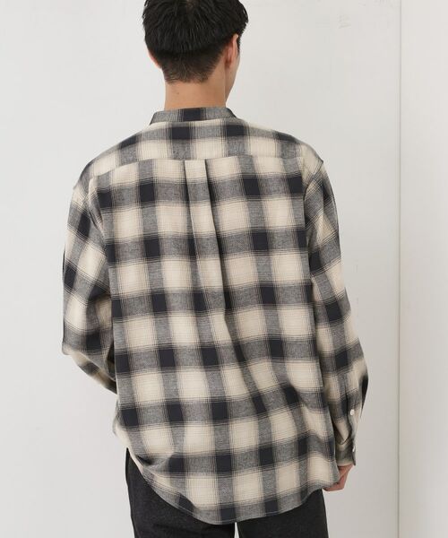 THE SHOP TK / ザ ショップ ティーケー シャツ・ブラウス | オンブレーチェックバンドカラーシャツ 【洗濯機OK】 | 詳細6