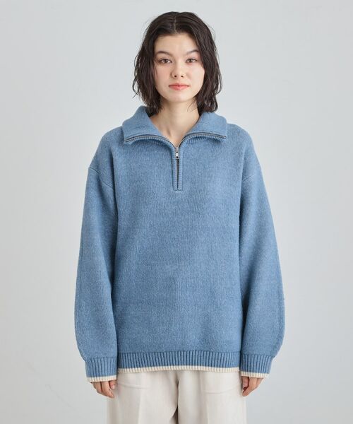 THE SHOP TK / ザ ショップ ティーケー ニット・セーター | 【洗える】ほど良くラフで女性らしい ハーフZIPニット | 詳細13