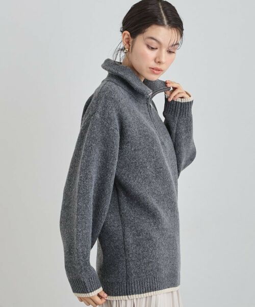 THE SHOP TK / ザ ショップ ティーケー ニット・セーター | 【洗える】ほど良くラフで女性らしい ハーフZIPニット | 詳細2