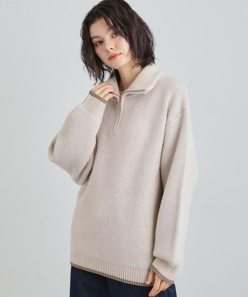 THE SHOP TK / ザ ショップ ティーケー ニット・セーター | 【洗える】ほど良くラフで女性らしい ハーフZIPニット | 詳細5