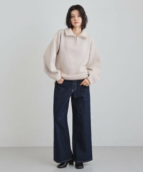 THE SHOP TK / ザ ショップ ティーケー ニット・セーター | 【洗える】ほど良くラフで女性らしい ハーフZIPニット | 詳細7