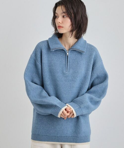 THE SHOP TK / ザ ショップ ティーケー ニット・セーター | 【洗える】ほど良くラフで女性らしい ハーフZIPニット | 詳細9