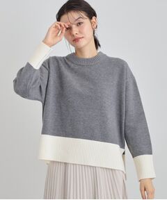 インしないで着られる カラーブロックニット