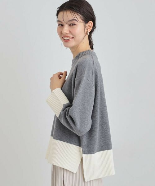 THE SHOP TK / ザ ショップ ティーケー ニット・セーター | インしないで着られる カラーブロックニット | 詳細1