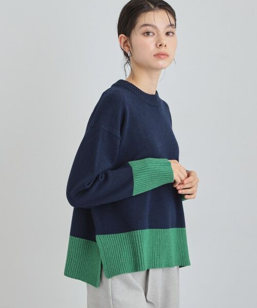 THE SHOP TK / ザ ショップ ティーケー ニット・セーター | インしないで着られる カラーブロックニット | 詳細10