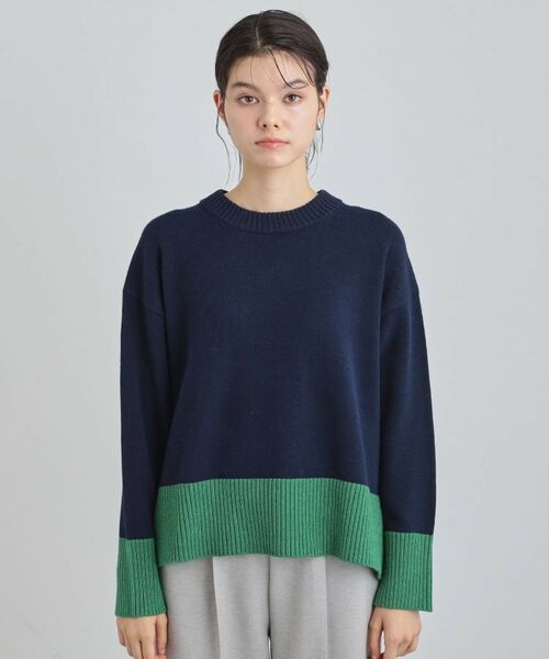 THE SHOP TK / ザ ショップ ティーケー ニット・セーター | インしないで着られる カラーブロックニット | 詳細13