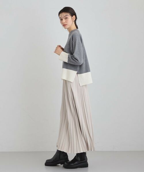 THE SHOP TK / ザ ショップ ティーケー ニット・セーター | インしないで着られる カラーブロックニット | 詳細3