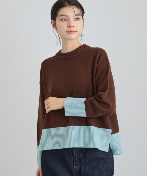 THE SHOP TK / ザ ショップ ティーケー ニット・セーター | インしないで着られる カラーブロックニット | 詳細5