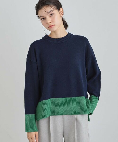 THE SHOP TK / ザ ショップ ティーケー ニット・セーター | インしないで着られる カラーブロックニット | 詳細9