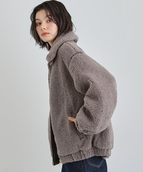 THE SHOP TK / ザ ショップ ティーケー レザーブルゾン・ジャケット | マシュマロタッチ ボアボンバージャケット | 詳細1