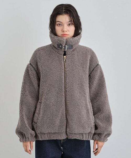 THE SHOP TK / ザ ショップ ティーケー レザーブルゾン・ジャケット | マシュマロタッチ ボアボンバージャケット | 詳細12