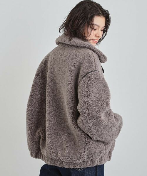 THE SHOP TK / ザ ショップ ティーケー レザーブルゾン・ジャケット | マシュマロタッチ ボアボンバージャケット | 詳細2