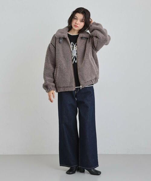 THE SHOP TK / ザ ショップ ティーケー レザーブルゾン・ジャケット | マシュマロタッチ ボアボンバージャケット | 詳細3