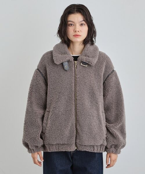 THE SHOP TK / ザ ショップ ティーケー レザーブルゾン・ジャケット | マシュマロタッチ ボアボンバージャケット | 詳細9