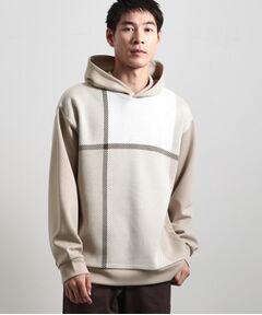 THE SHOP TK / ザ ショップ ティーケー パーカー | 【大人の休日スタイルにはこれ！】フロントチェック柄ニットパーカ　洗濯機OK