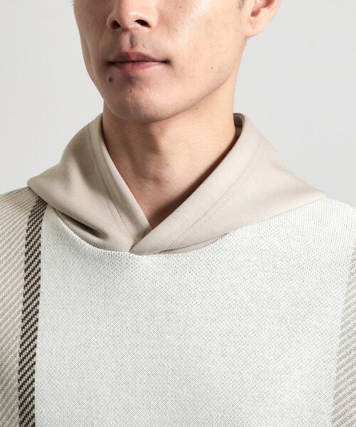 THE SHOP TK / ザ ショップ ティーケー パーカー | 【大人の休日スタイルにはこれ！】フロントチェック柄ニットパーカ　洗濯機OK | 詳細16