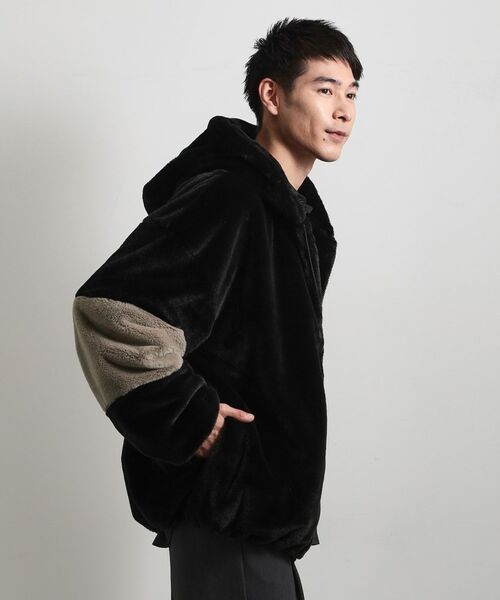 THE SHOP TK / ザ ショップ ティーケー レザーブルゾン・ジャケット | フードフェイクファーブルゾン | 詳細1