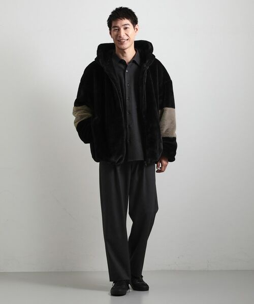 THE SHOP TK / ザ ショップ ティーケー レザーブルゾン・ジャケット | フードフェイクファーブルゾン | 詳細3