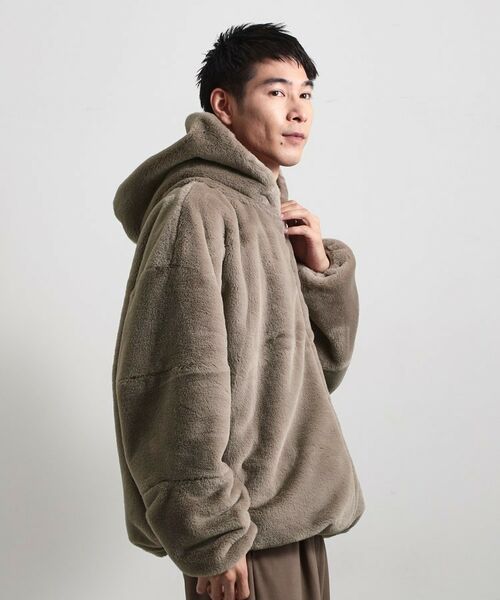 THE SHOP TK / ザ ショップ ティーケー レザーブルゾン・ジャケット | フードフェイクファーブルゾン | 詳細5