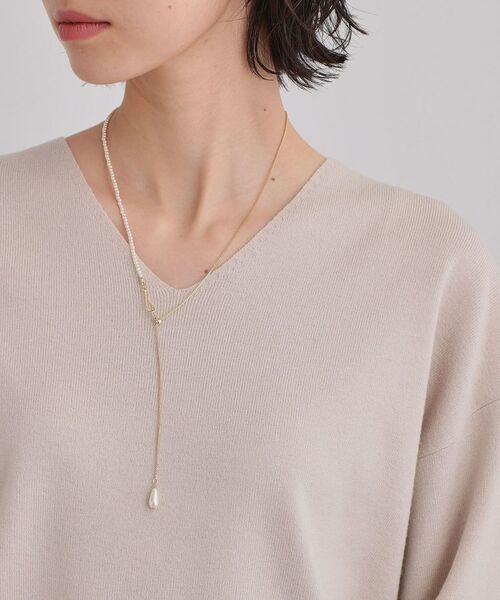 THE SHOP TK / ザ ショップ ティーケー ネックレス・ペンダント・チョーカー | 華奢パール調Y字ネックレス | 詳細5