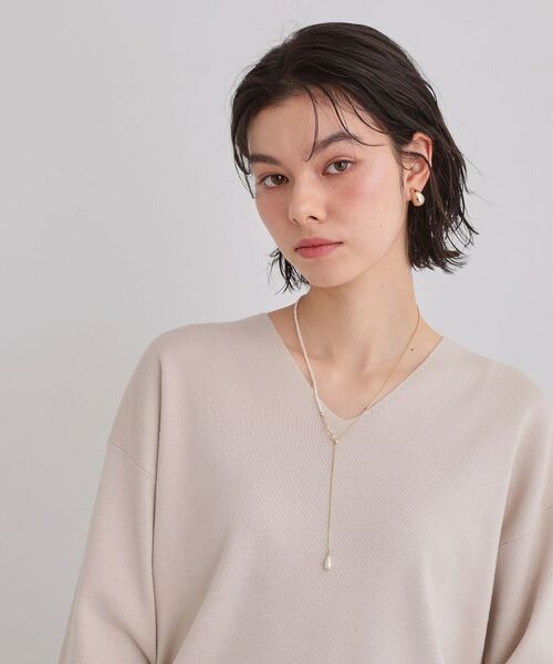 THE SHOP TK / ザ ショップ ティーケー ネックレス・ペンダント・チョーカー | 華奢パール調Y字ネックレス | 詳細6