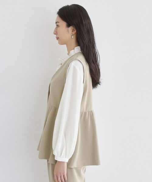 THE SHOP TK / ザ ショップ ティーケー ベスト | 【セットアップ可/洗濯機可/イージーケア/防汚加工】ダブルクロス ペプラムジレ | 詳細14