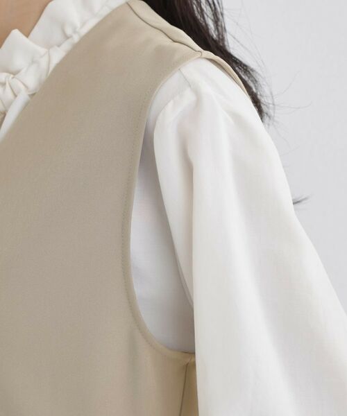 THE SHOP TK / ザ ショップ ティーケー ベスト | 【セットアップ可/洗濯機可/イージーケア/防汚加工】ダブルクロス ペプラムジレ | 詳細17