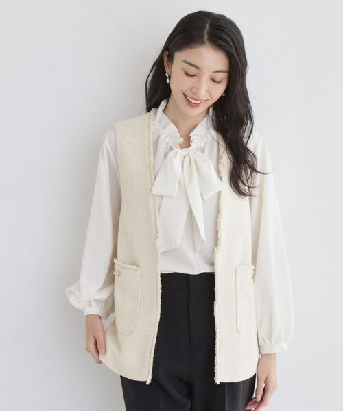 THE SHOP TK / ザ ショップ ティーケー ベスト | 【フォーマルにもカジュアルにも】ツイードジレ | 詳細1