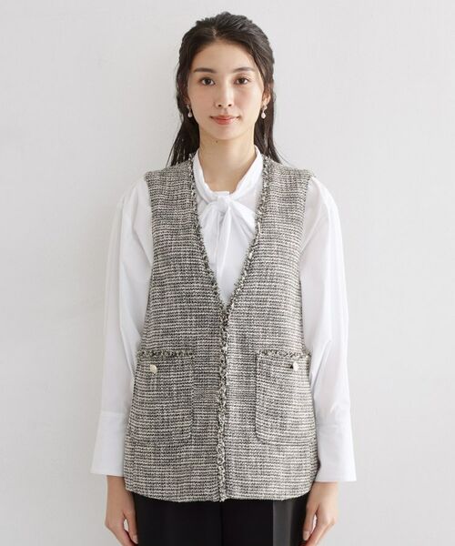 THE SHOP TK / ザ ショップ ティーケー ベスト | 【フォーマルにもカジュアルにも】ツイードジレ | 詳細13