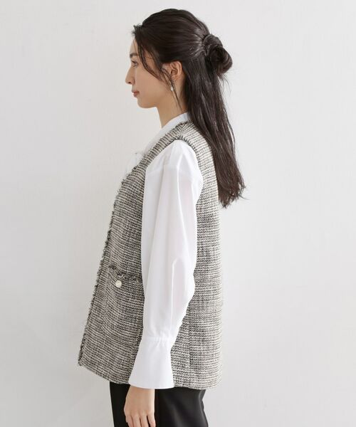 THE SHOP TK / ザ ショップ ティーケー ベスト | 【フォーマルにもカジュアルにも】ツイードジレ | 詳細14