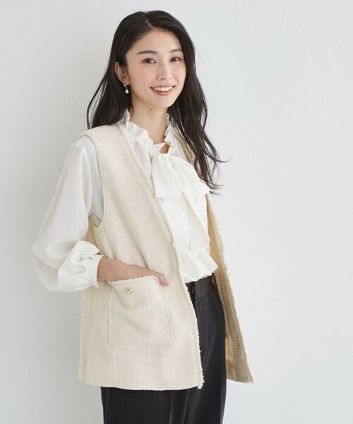 THE SHOP TK / ザ ショップ ティーケー ベスト | 【フォーマルにもカジュアルにも】ツイードジレ | 詳細2