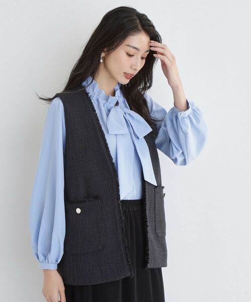 THE SHOP TK / ザ ショップ ティーケー ベスト | 【フォーマルにもカジュアルにも】ツイードジレ | 詳細6