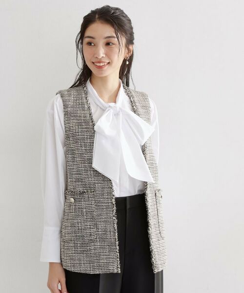 THE SHOP TK / ザ ショップ ティーケー ベスト | 【フォーマルにもカジュアルにも】ツイードジレ | 詳細9